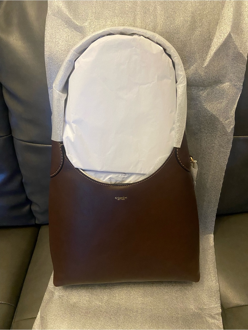 Coach Men’s Brown Leather Hobo Bag